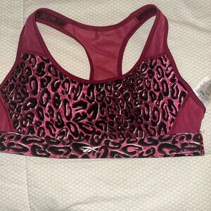 Reebok Women's Magenta Leopard Sports Bra